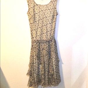 CHADWICKS Sleeveless Lined Ruffle Dress